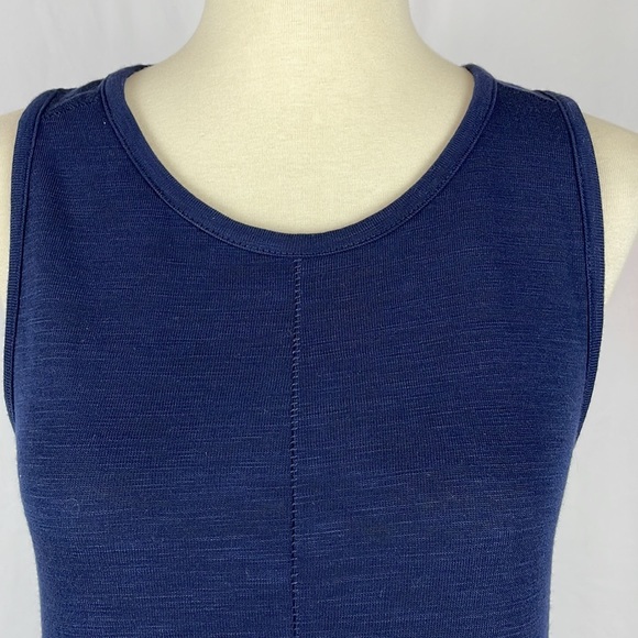 J. Crew Navy Blue Tank w/Blue & White Striped Shirt Tail and Back Keyhole - XS - Picture 2 of 12